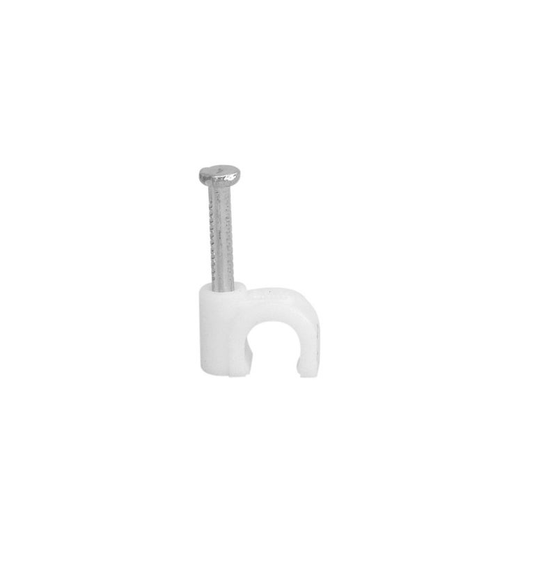Your Cable Store 100 Pack White Ethernet / RG59 / 6mm Nail in Cable Clips - Image 1